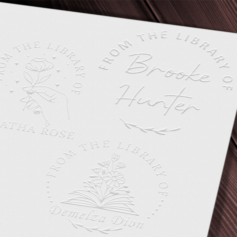 Personalized Embosser for Books. Custom label your Library Books Choose your design and size, change any wording. From the library of image 1
