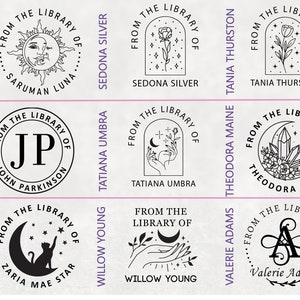 Sello personalizado para libros, sello floral para biblioteca imagen 7