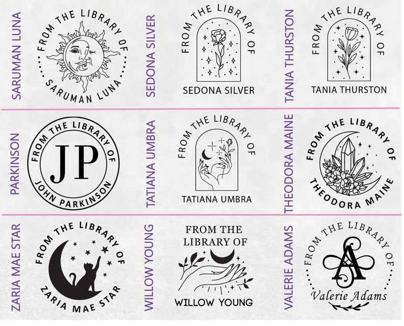 Sello personalizado para libros, sello floral para biblioteca imagen 7