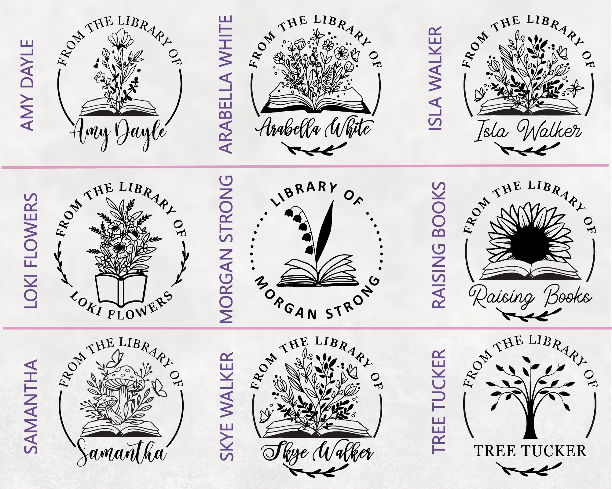 Choose from 100+ Designs! - Book Belongs to Stamp from The Library of Classroom Self Inking Stamp Custom Personalized Label Children Gift Customized