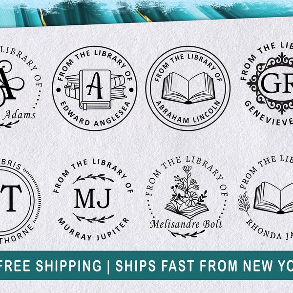 Self Inking Book Stamp custom made for you to Personalize Library Books! Choose your design, change any wording. Great Book lover gift!