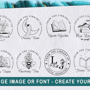From the library of stamp| Ex Libris Stamp | personalized book stamp |  library stamp personalized | Perfect Gift