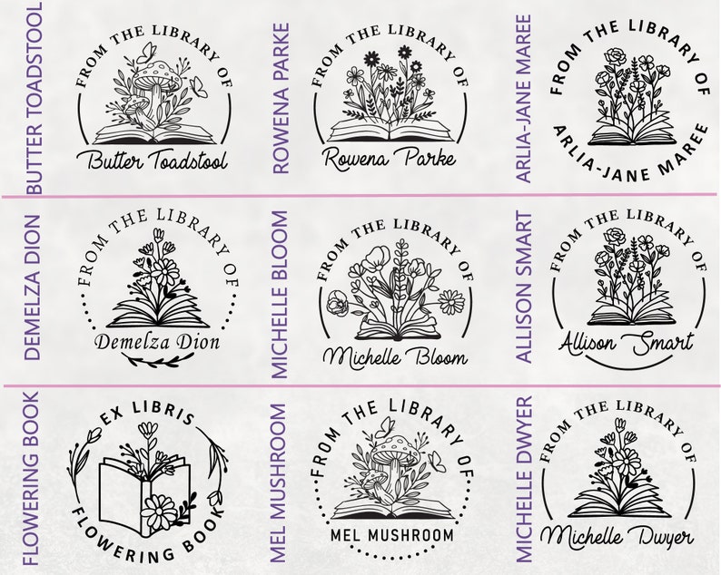 Custom Book Embosser From the Library Of Book Belongs To Ex Etsy