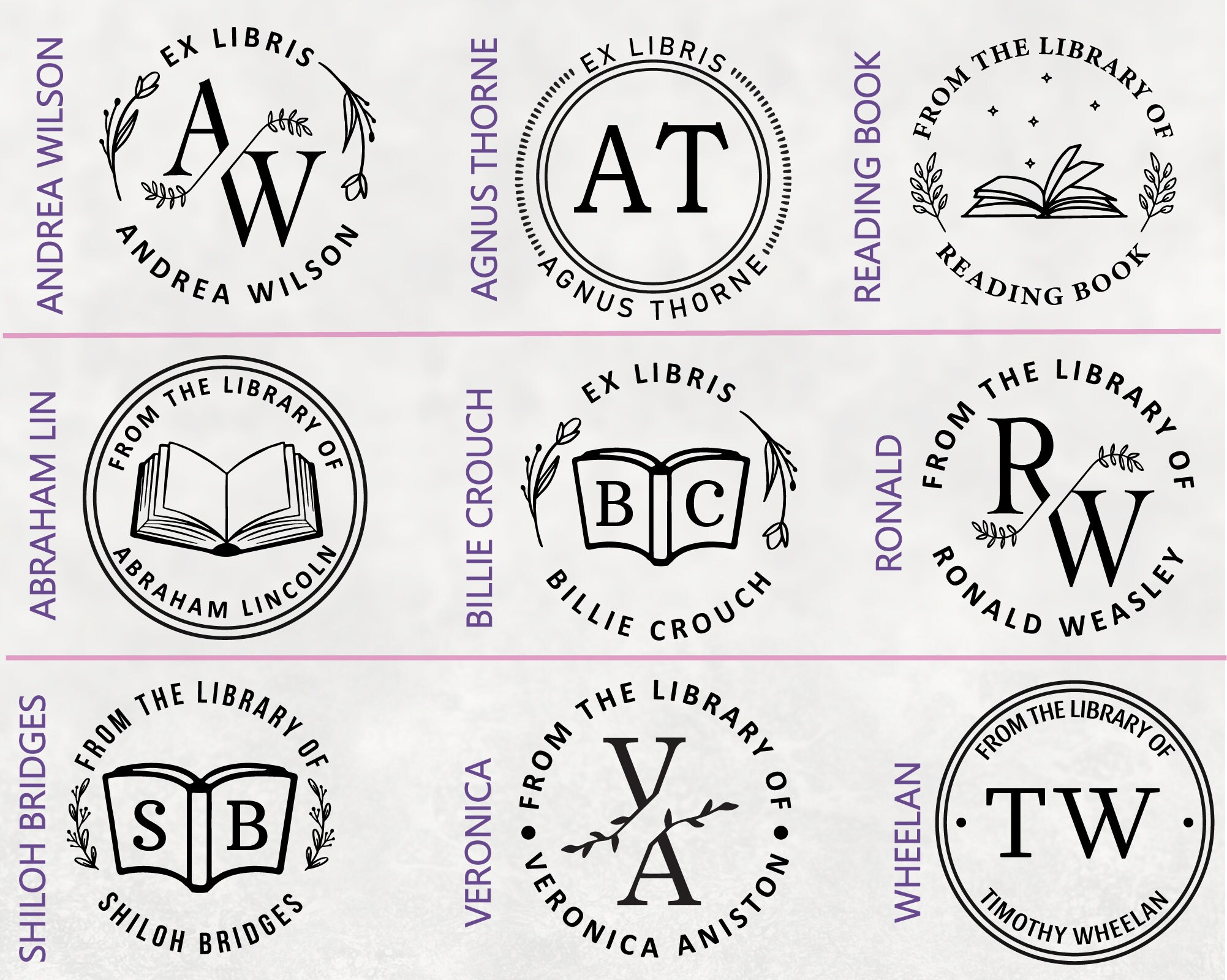 Personalized Book Embosser for your Library Choose from your Etsy