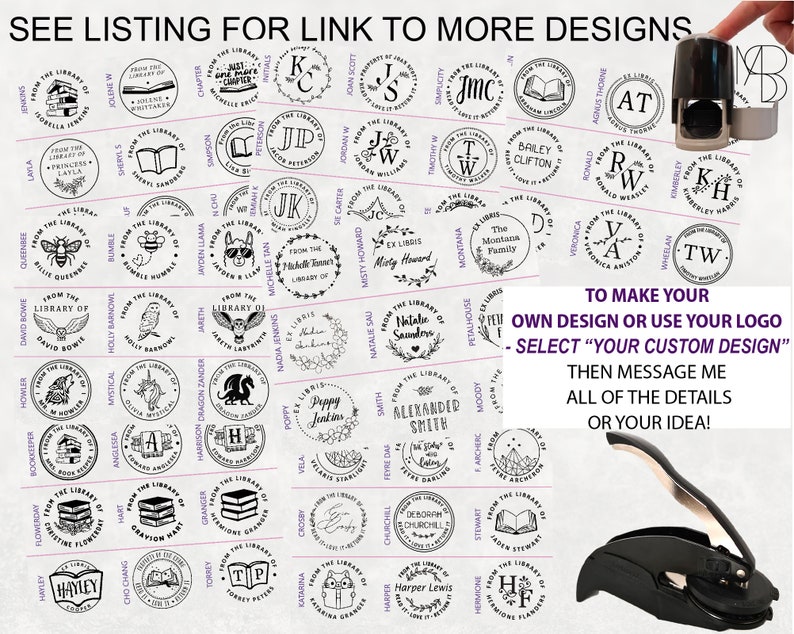 Book Embosser Custom Made for You to Personalize Library Etsy