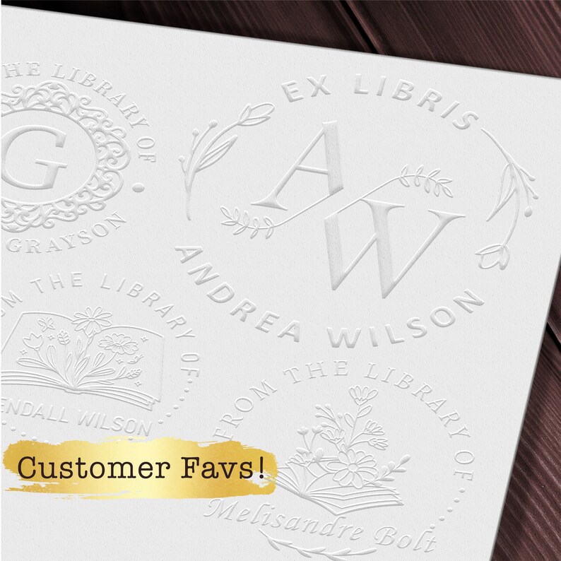 Book Embosser Custom Made for You to Personalize Library Etsy