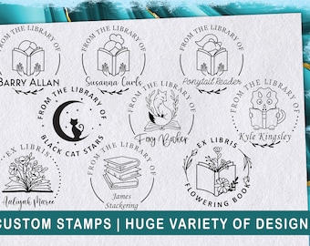 Personalized Stamp for home or classroom library. Book belongs to Ex Libris From the library of Custom gift for teachers and book lovers