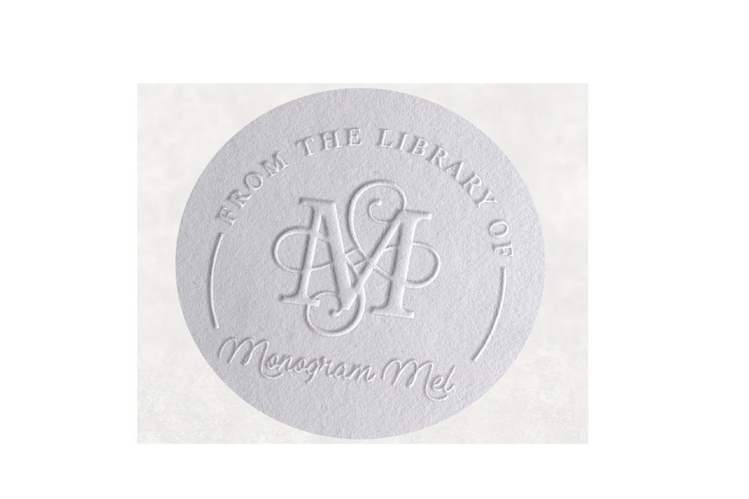 Stampboss Personal Book Embosser Custom Stamp Seal from The Library of Gift EX Libris Floral and Monogram Designs