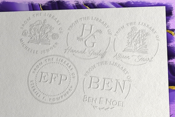 Custom The Books Embosser Stamp,personalized The Books Belongs To