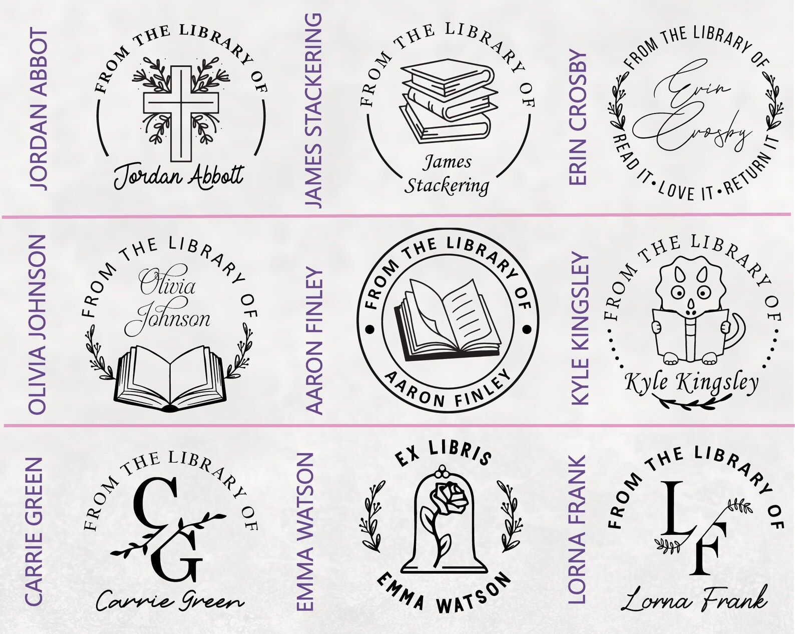 Custom Book Embosser From the Library Of Book Belongs To Ex Etsy