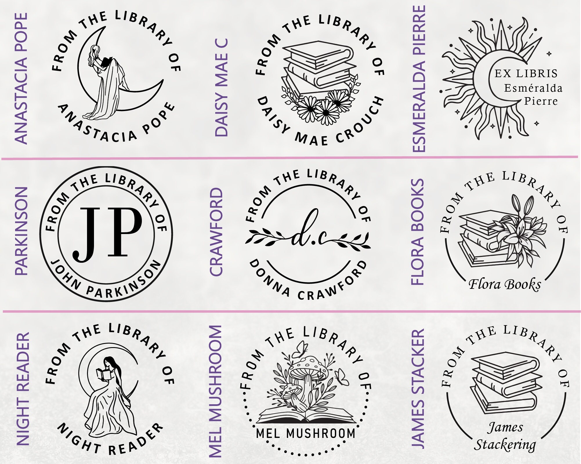 Custom personal embosser for books custom label your library etsy