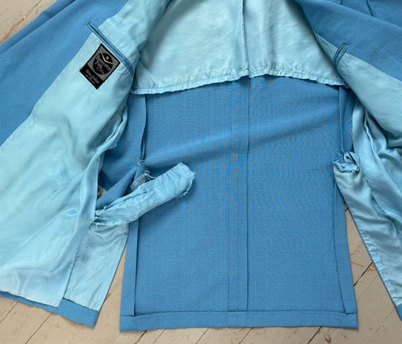 M 60s Vintage Men’s Suit | Sz 38 Blue Mod Mid Cen… - image 6