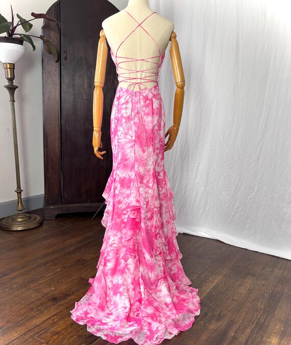 y2k formal dress Vintage Y2K Bright Red Halter Formal Dress Masha&Jlynn