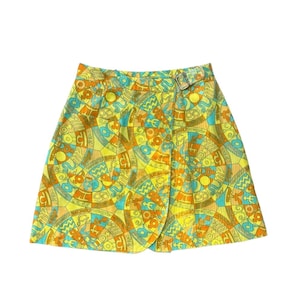 S 60s Vintage Astrology Zodiac Sign Mini Skirt | Horoscope Chart