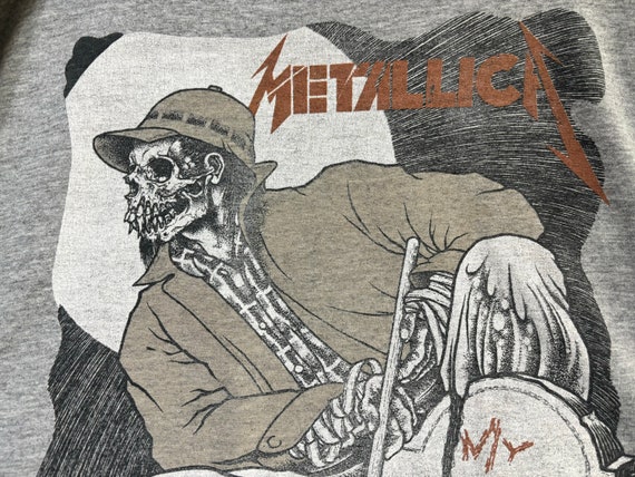 L 90s Vintage Original Metallica Gravekeeper Pushead Graphic Tee