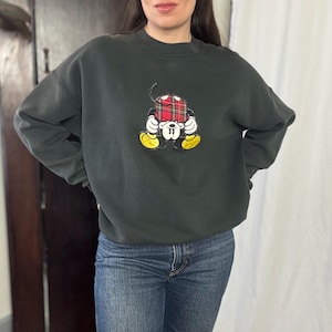 L Vintage 90s Mooning Mikey Graphic Print Sweatshirt | Disney Crew Neck Funny