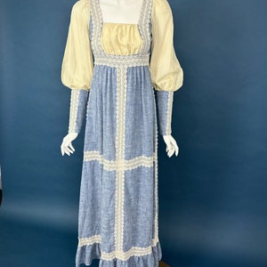 Maat 7 60s Black Label Gunne Sax maxi-jurk | Bohokanten denim