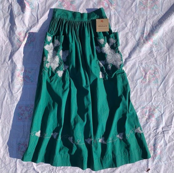 XXS 40s/50s Embroidered Skirt *With Pockets! - image 7