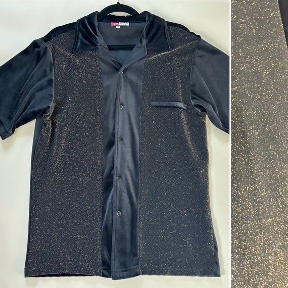 M 90s/Y2K Vintage Men’s Velvet Metallic Shirt | Cl