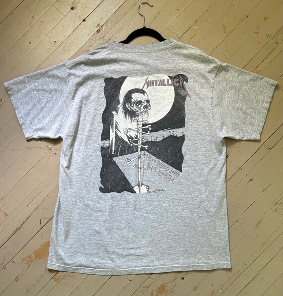 L 90s Vintage Original Metallica Gravekeeper Pushead Graphic Tee