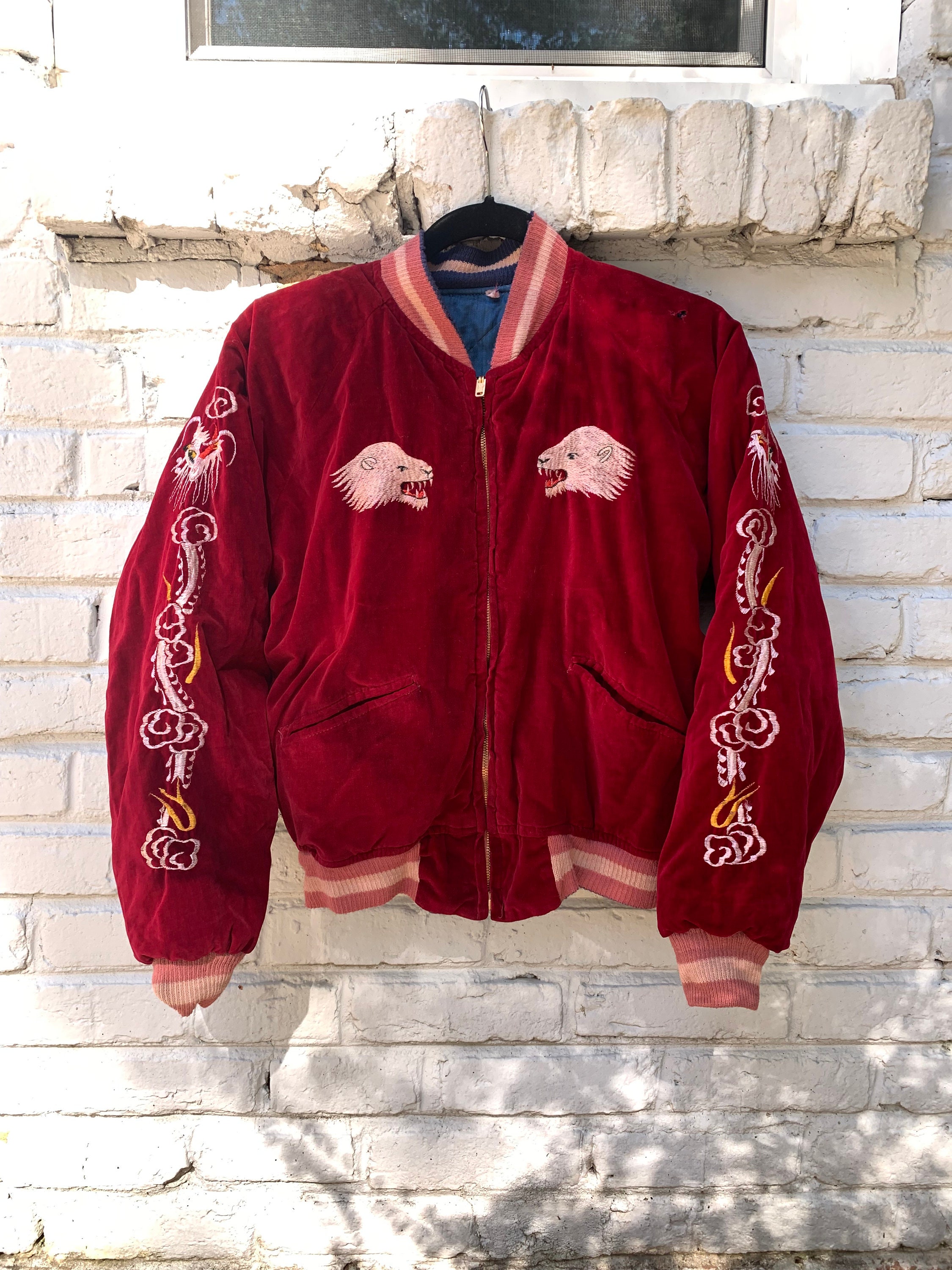 m*a様 vintage souvenir jacket 50s 60s S/M 50s/60s Vintage Sukajan Souvenir Jacket | Embroidered Bomber