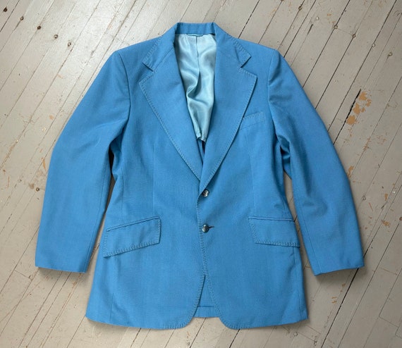 M 60s Vintage Men’s Suit | Sz 38 Blue Mod Mid Cen… - image 4