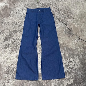 30x32 Vintage 70s High Rise Bell Bottom Jeans | Seafarer Denim Pants Disco