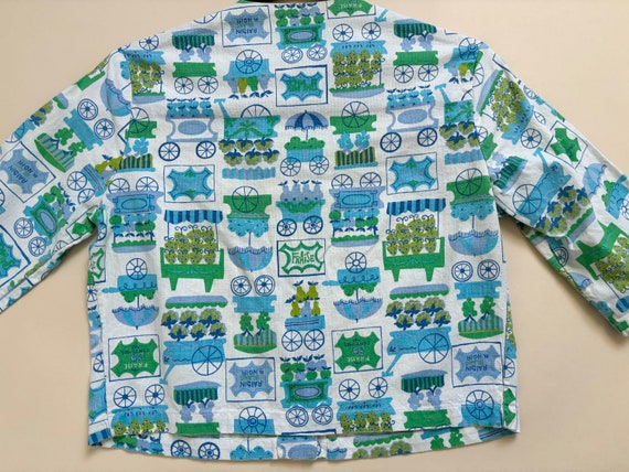 XS 50s/60s Novelty Print Blouse Shirt | Fruit Mar… - image 6