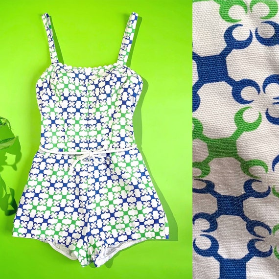 S 1950s swimsuit romper