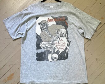 L 90s Vintage Original Metallica Gravekeeper Pushead Graphic Tee
