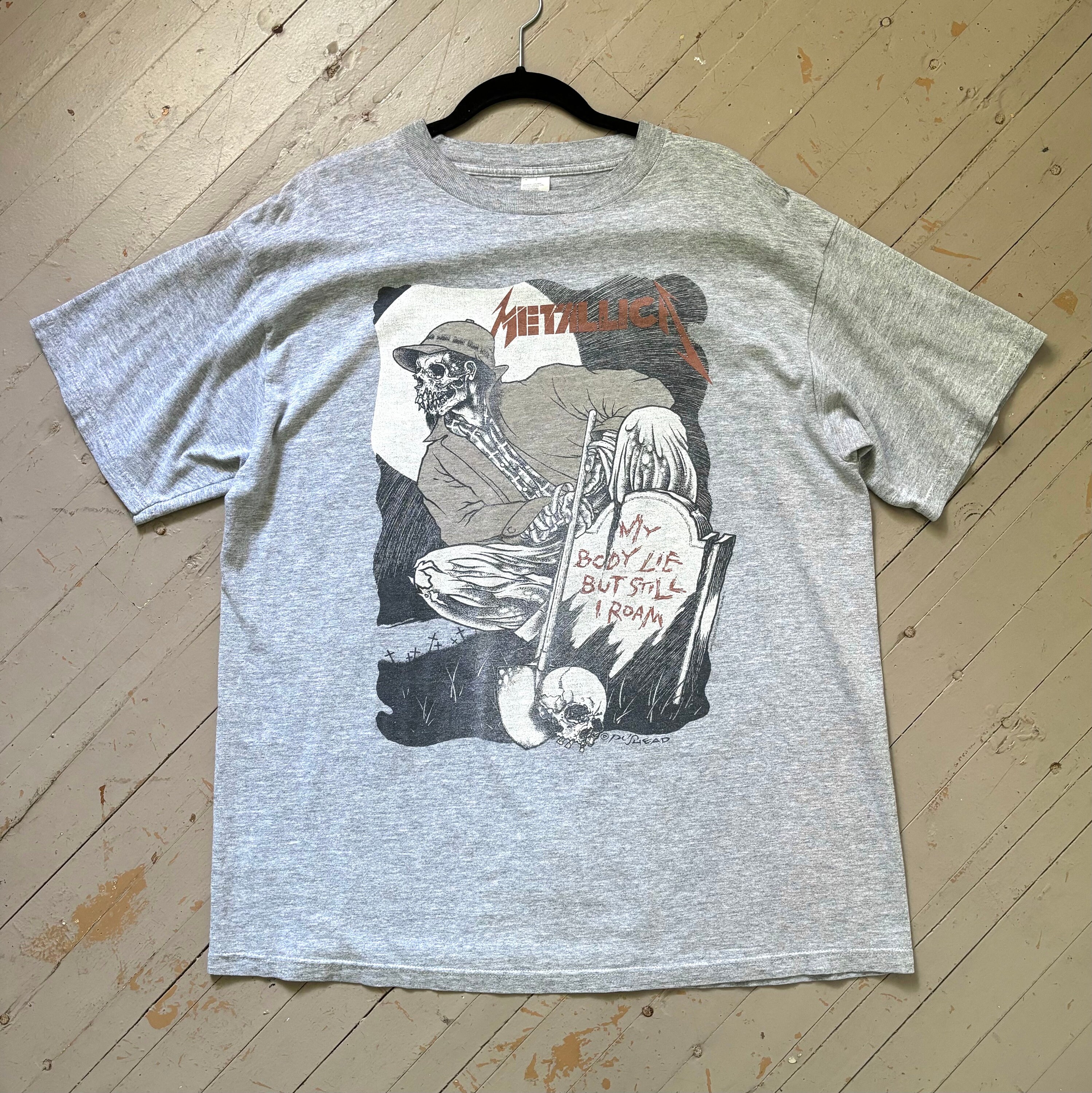 1997 llica pushead Tシャツ L ビンテージ 90s L 90s Vintage Original Metallica Gravekeeper Pushead Graphic Tee