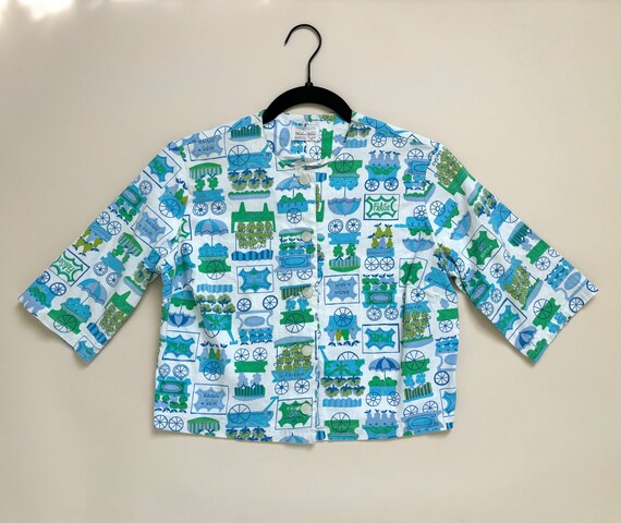 XS 50s/60s Novelty Print Blouse Shirt | Fruit Mar… - image 2