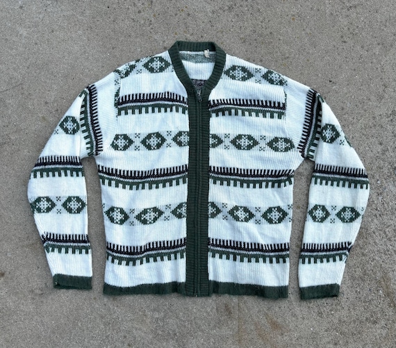 L 60s Vintage Zip up Cardigan | Men