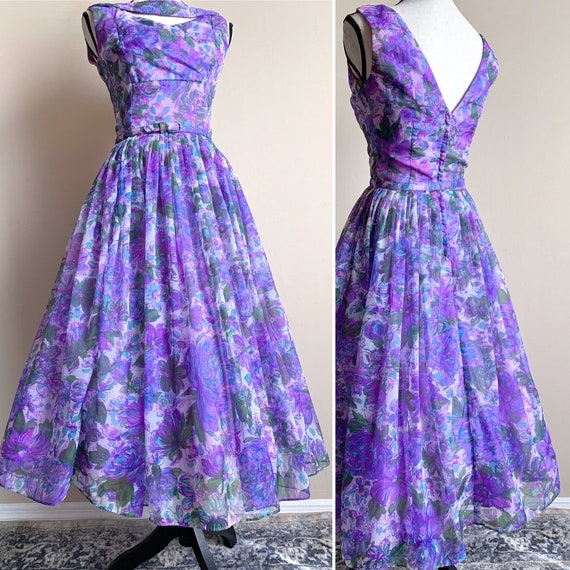 S 50s floral dress