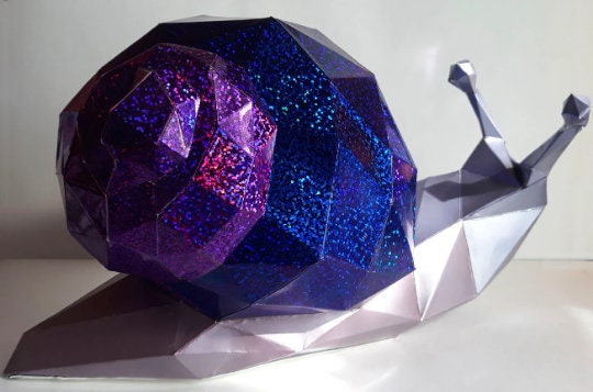 Snail 3D Model Papercraft Origami Craft Kit DIY PDF Template Animal