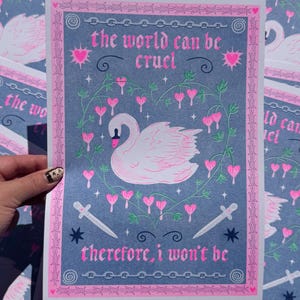 The World Can Be Cruel A4 Risograph Print