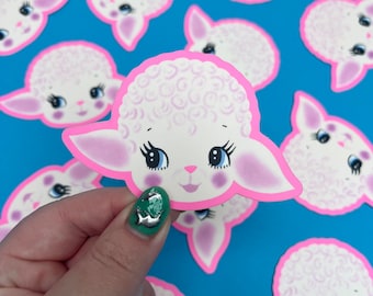 Kitsch Lamb Head Matte Vinyl Sticker