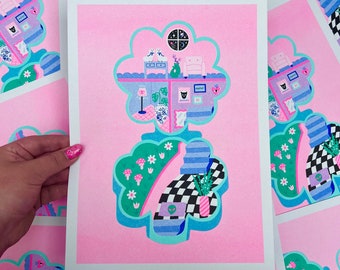 Polly Pocket A4 Risograph Print
