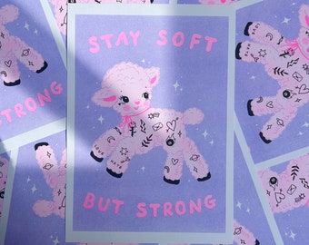 Soft But Strong A4 Risograph Print
