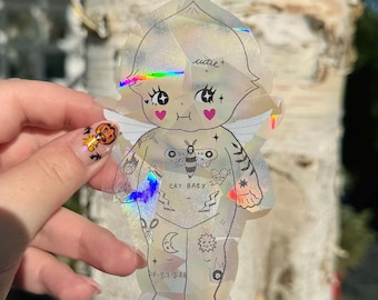 Tattooed Kewpie Sun Catcher Window Sticker