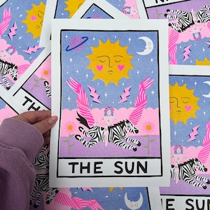 Impression risographie A4 du tarot du soleil