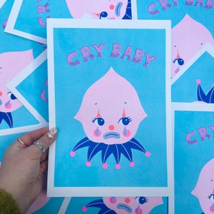 Cry Baby A4 Risograph Print