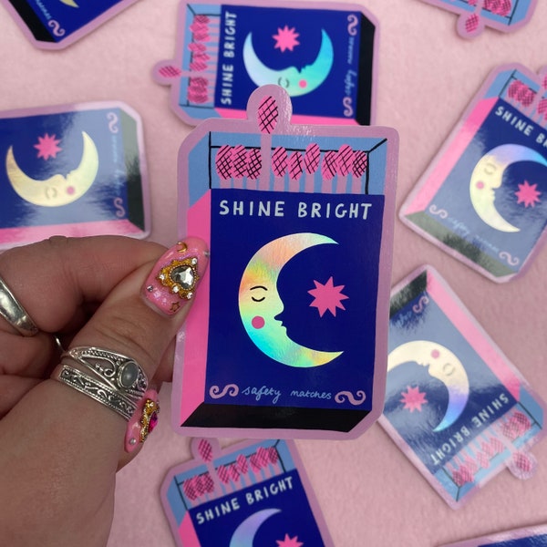 Shine Bright Matchbox Holographic Vinyl Sticker