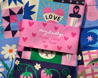 Patchwork Printed Cotton Tea Towel