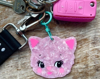 Kitsch Cat Acetate Keyring