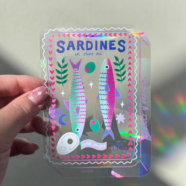 Sardinen Dose Sun Catcher Fenstersticker