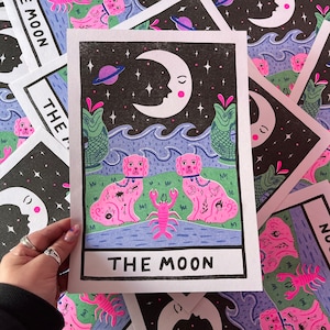 Der Mond Tarot A4 Risograph Druck