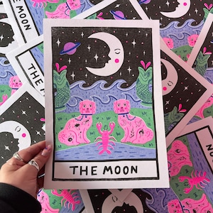 The Moon Tarot A4 Risograph Print image 1