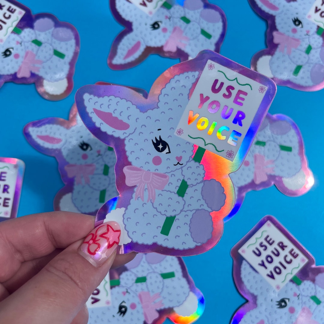 Voice Sticker Box Use Your Voice Holographic Vinyl Sticker - Etsy