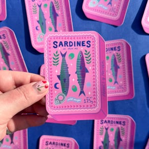 Sardines Tin Matte Holographic Vinyl Sticker